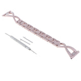 Max Rhinestone Stainless Steel Watch Band for Sumsang Galaxy Watch 46mm Pink
