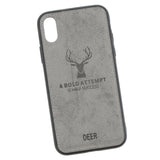 Max Luxury Shockproof Soft Cloth Back Cover Case For iPhone XS Gray