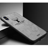 Max Luxury Shockproof Soft Cloth Back Cover Case For iPhone XS Gray