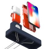 Maxbell 3 In 1 Silicone Charger Stand Charging Dock for Apple Devices Blue