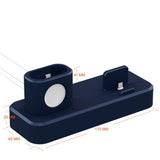 Maxbell 3 In 1 Silicone Charger Stand Charging Dock for Apple Devices Blue