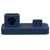 Maxbell 3 In 1 Silicone Charger Stand Charging Dock for Apple Devices Blue