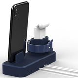 Maxbell 3 In 1 Silicone Charger Stand Charging Dock for Apple Devices Blue