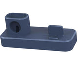 Maxbell 3 In 1 Silicone Charger Stand Charging Dock for Apple Devices Blue