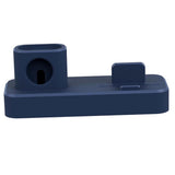 Maxbell 3 In 1 Silicone Charger Stand Charging Dock for Apple Devices Blue