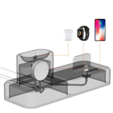 Maxbell 3 In 1 Silicone Charger Stand Charging Dock for Apple Devices Blue