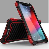 Max Phone Silicone Metal Case Shockproof Protective Cover for iPhone X/XS black