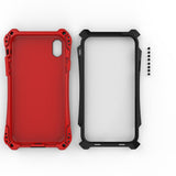 Max Phone Silicone Metal Case Shockproof Protective Cover for iPhone X/XS black