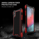 Max Phone Silicone Metal Case Shockproof Protective Cover for iPhone X/XS black
