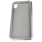 Maxbell 360 Full Magnetic Adsorption Metal Glass Front Case for iPhone X/XS silver
