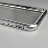 Maxbell 360 Full Magnetic Adsorption Metal Glass Front Case for iPhone X/XS silver