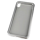 Maxbell 360 Full Magnetic Adsorption Metal Glass Front Case for iPhone X/XS silver