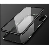 Maxbell 360 Full Magnetic Adsorption Metal Glass Front Case for iPhone XS Max black
