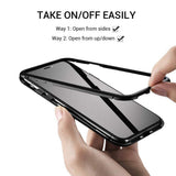 Maxbell 360 Full Magnetic Adsorption Metal Glass Front Case for iPhone XS Max black