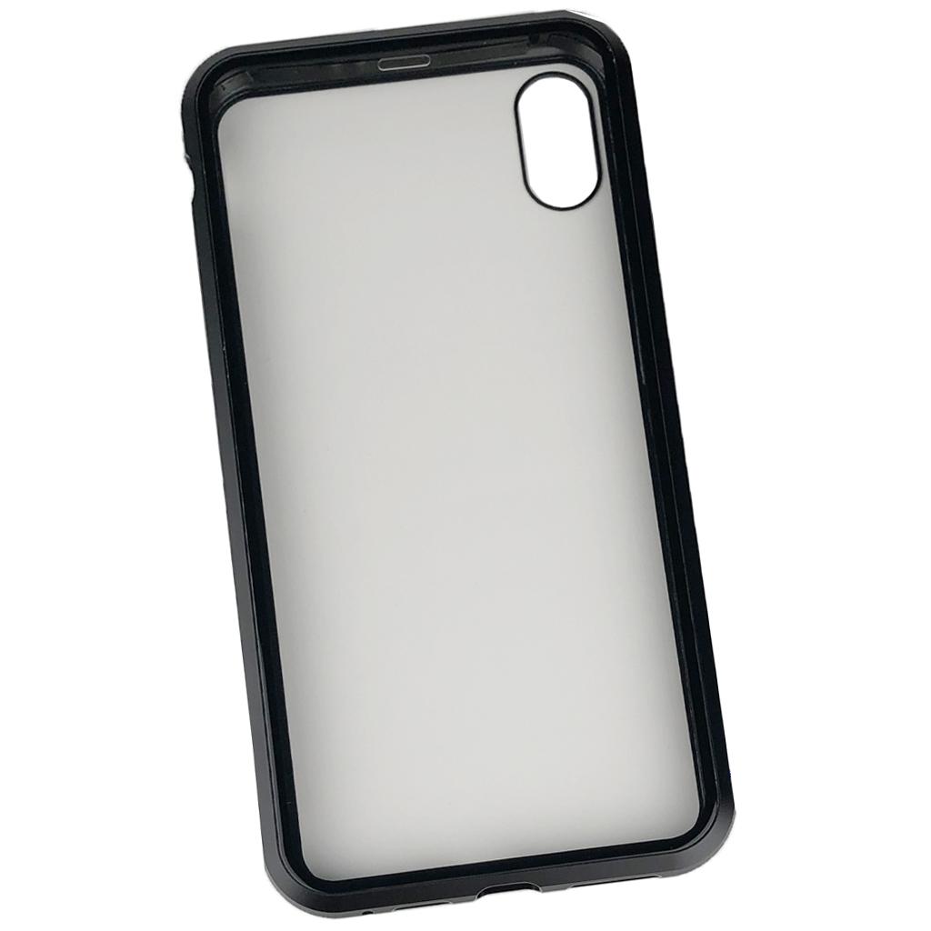 Maxbell 360 Full Magnetic Adsorption Metal Glass Front Case for iPhone XS Max black