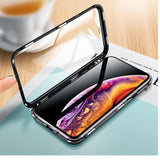 Maxbell 360 Full Magnetic Adsorption Metal Glass Front Case for iPhone XS Max black