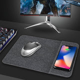 Maxbell 2 in 1 Wireless Desktop Charger Charging Mouse Pad Mat for iPhone X black