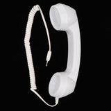 Maxbell 3.5mm Mic Retro Cell Telephone Handset Phone Classic Receiver White