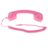 Maxbell 3.5mm Mic Retro Cell Telephone Handset Phone Classic Receiver Pink