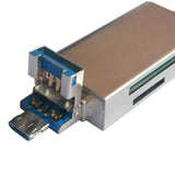 Max Maxb 3 in 1 USB Type C/USB/Micro USB TF SD Memory Card Reader OTG Adapter gold