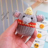 Max Knitting Wool Earphone Cover Built-in Silicone Case for AirPods Elephant