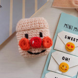 Max Knitting Wool Earphone Cover Built-in Silicone Case for AirPods Pinky White