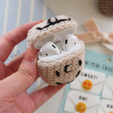 Max Knitting Wool Earphone Cover Built-in Silicone Case for AirPods Beige