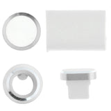 Max Maxb Phone Lens Protector+Button Sticker+Dust Plug+Cord Holder for iPhone7 silver