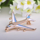 Women Men Jewelry Airplane Aircraft Brooch Fashion Corsage Collar Pin Blue