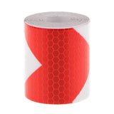 Maxbell Reflective Warning Conspicuity Tape Arrow Pattern Sticker -Red with White