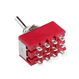 Maxbell Miniature Rocker Toggle Switch 2 Position 12 Terminals On On Connector 3A 250VAC  Quadruple Pole Double throw