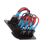 Maxbell 3 Gang Rocker Switch Panel Breaker Blue LED Car Marine Boat Circuit Waterproof 4 USB Charger Port
