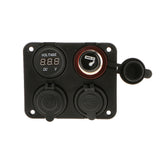 Maxbell Dual Double Twin USB Power Cigarette Lighter Socket Plug Charger Voltmeter Screws Terminal