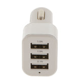 Maxbell Universal LED Mini 3-port USB Car Charger AC Adapter for Mobile phone 5V 2.1A /1.0A Silver