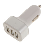 Maxbell Universal LED Mini 3-port USB Car Charger AC Adapter for Mobile phone 5V 2.1A /1.0A Silver