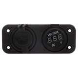 Maxbell Marine 12V/24V Cigarette Lighter Voltmeter + USB Charger Socket Outlet 5V 1A 2.1A for Boat Caravans Trailer Trucks