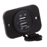 Maxbell Car Motorcycle 2 Port USB 2.1A & 1A Cigarette Lighter Power Outlet Plug Socket Charger Kit