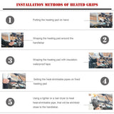 Maxbell Heated Handlebar Grips Wraps On/Off Black Switch Universal for 12V Motorcycles