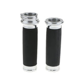 Maxbell 1 Pair Silver 25mm 1'' Throttle Handlebar Grips For Harley XL883 1200 X48 72