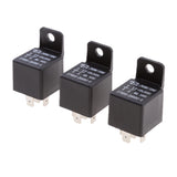 Maxbell 3 Pieces Universal Car Auto Truck DC 24V 80A 80 AMP SPDT 5 Pin Relays BlackRelays