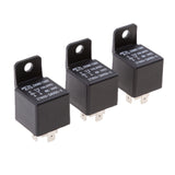 Maxbell 3 Pieces Universal Car Auto Truck DC 24V 80A 80 AMP SPDT 5 Pin Relays BlackRelays