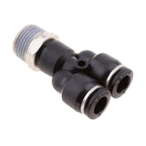 Max 5 Pieces Air Water Hose Triple Push In Male Thread Pneumatic DPX-X10-03