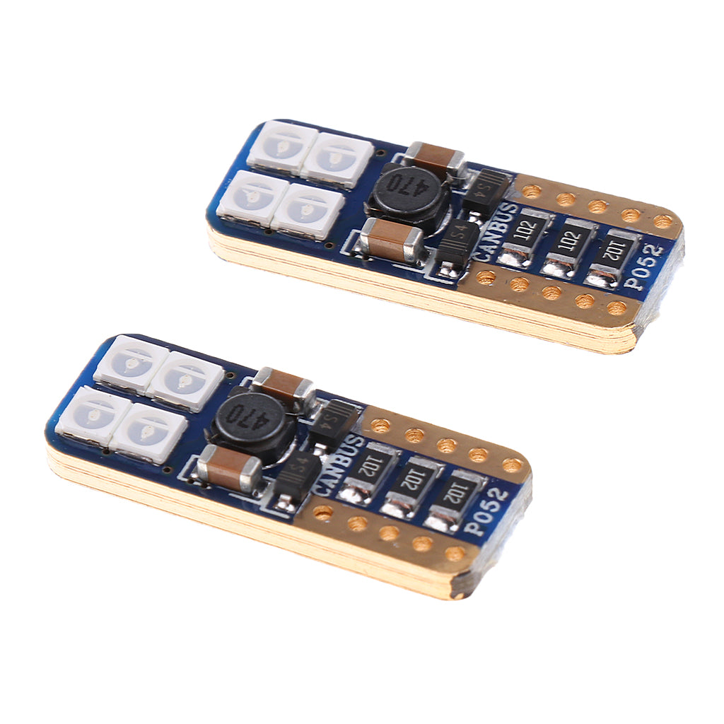 Max 2 Pieces T10 8 LED Car Clearance Dash Interior Light Wedge Bulbs Blue