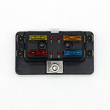 Max DC 12-32V 4 Way Blade Fuse Holder Box Block With Fuses Terminals Kit
