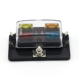 Max DC 12-32V 4 Way Blade Fuse Holder Box Block With Fuses Terminals Kit