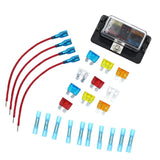 Max DC 12-32V 4 Way Blade Fuse Holder Box Block With Fuses Terminals Kit