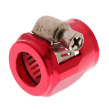 Max AN8 Car Fuel Oil Water Hose Pipe End Finisher Clamp Clip Aluminium Red