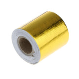 Max Car Exhaust Manifold Pipe Reflective Heat Protection Wrap Tape Roll Gold