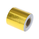 Max Car Exhaust Manifold Pipe Reflective Heat Protection Wrap Tape Roll Gold