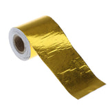 Max Car Exhaust Manifold Pipe Reflective Heat Protection Wrap Tape Roll Gold